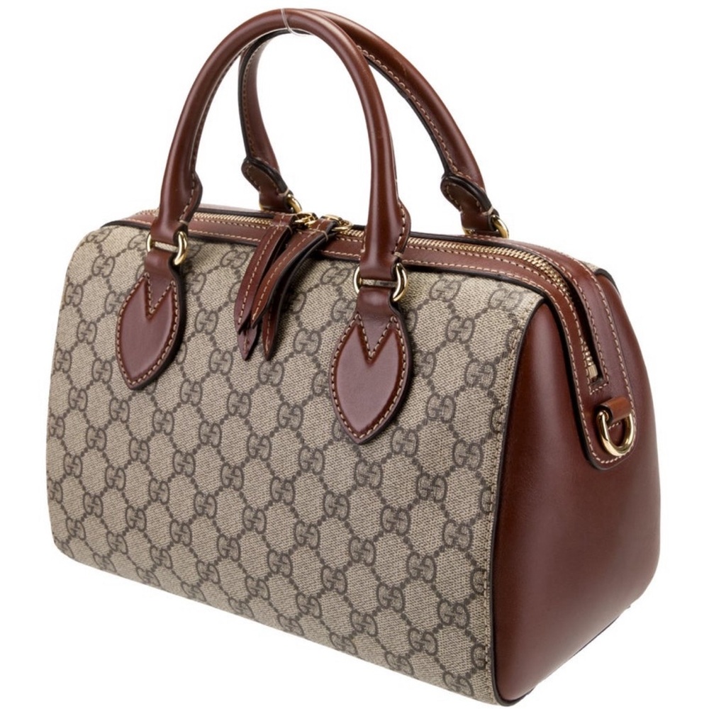Gucci GG Supreme Canvas and Leather Boston Bag